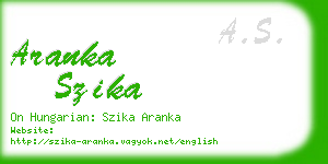aranka szika business card